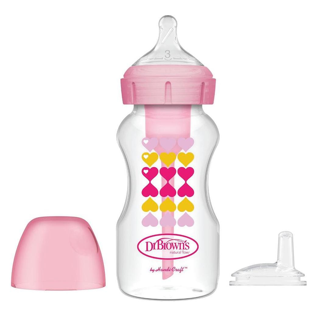 Dr Browns Dr. Brown's Options + Anti-colic | Bottle To Sippy Starter Kit Bh 270ml Pink (270 ml) (B07MFQ5K6Q)
