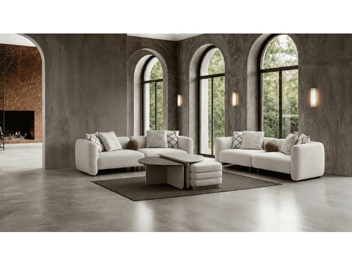 JVmoebel Polstergarnitur 4-Sitzer-Modulsofa 3-Sitzer Modulsofa Couchtisch Hocker Moderner Stil, (4-tlg), Made in Europa