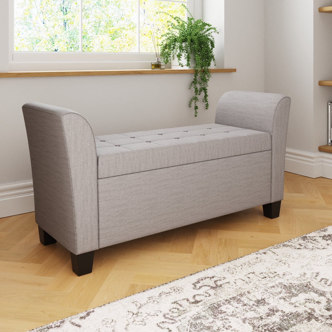 Three Posts Ashley Storage Bench Light Grey 56cm H X 107cm W X 41cm D
