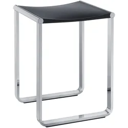 KEUCO PLAN Care Hocker, bis 100 kg, Kunststoff-Sitzfläche, 14982010037, Farbe: verchromt / schwarz
