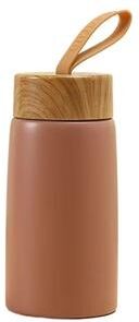 Inspired Finds Mini Thermos Cup With Creative Wood Grain Cover, Portable Vacuum Stainless Steel Water Cup (280 Ml 9.47 Fl Oz) brown