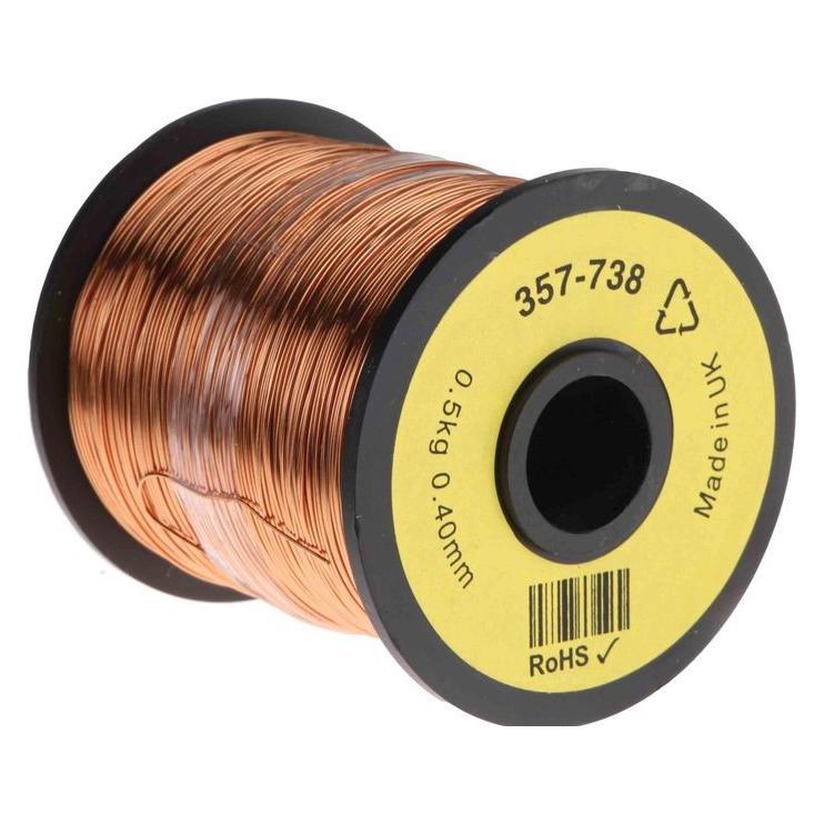 RS PRO Kupferlackdraht 0,4mm PU isoliert 400m (400 m) (357738)