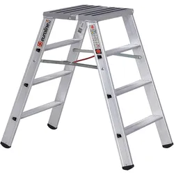 Euroline Alu-Stufenstehleiter breit Nr. 30581 obere Standfläche mit R13 Rutschhemmung 2x4