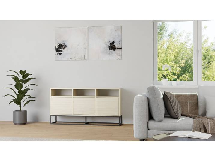 Sideboard aus Esche nach Maß Esche Weiß geölt
