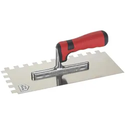 Glättekelle mit Softgriff rostfrei (12x12x12 mm verzahnt)