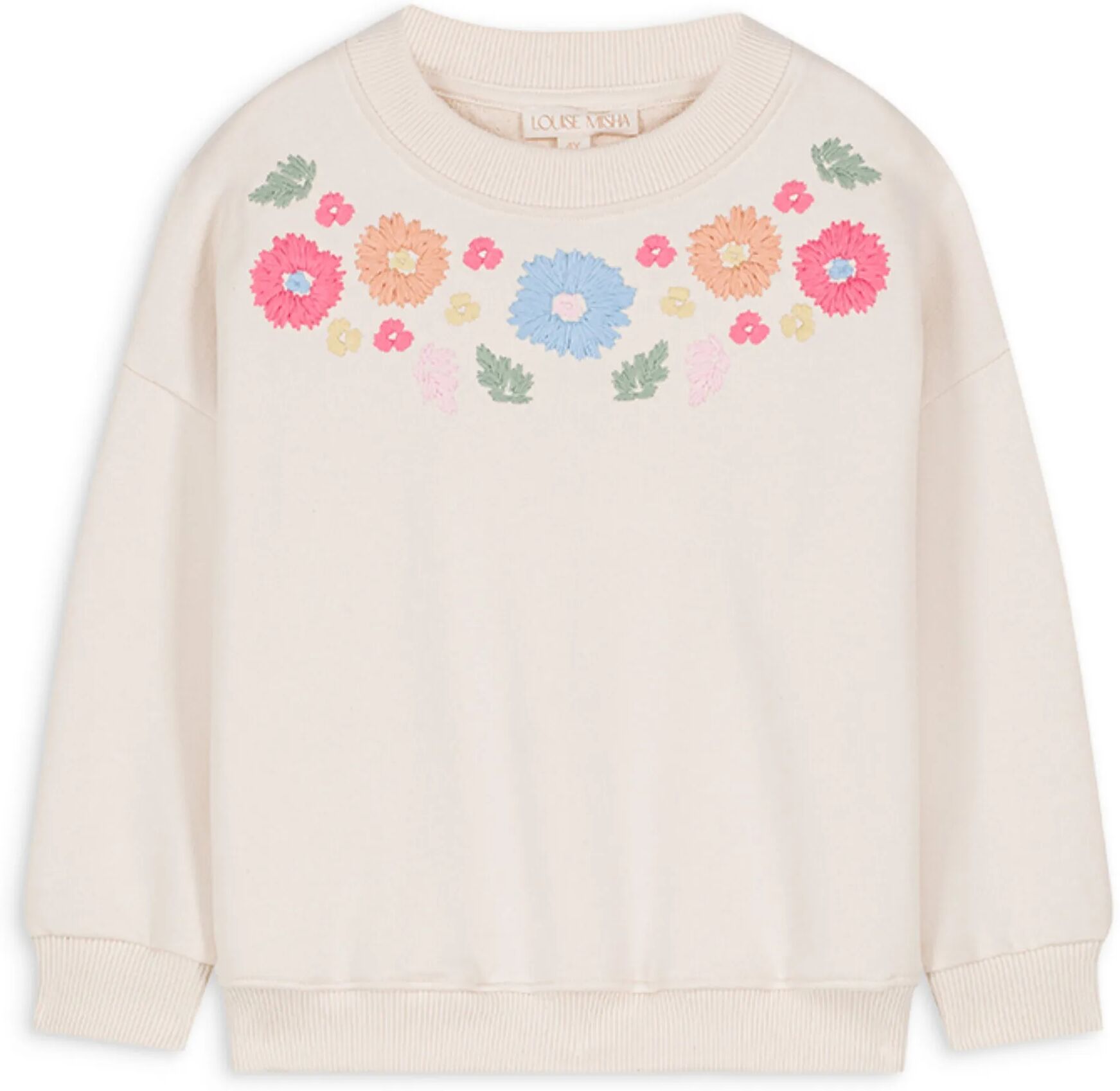 Louise Misha Sweat Rosalia Brodé Ecru 2 ans