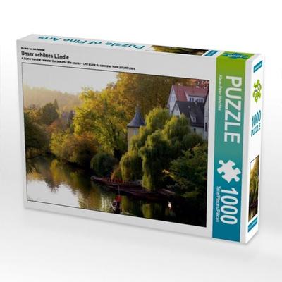 CALVENDO Puzzle Tübingen, Hölderlinturm und Stocherkähne | 1000 Teile Lege-Größe 64x48cm Foto-Puzzle für glückliche Stunden