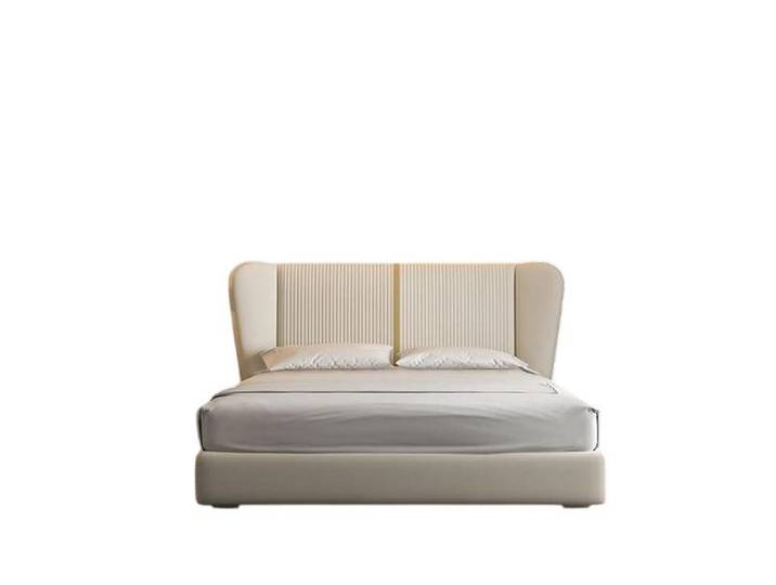 JVmoebel Polsterbett Beige Polsterbett mit gepolsterter Oberfläche und modernem Design, Made in Europe