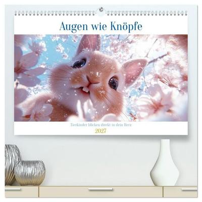 Augen wie Knöpfe (hochwertiger Premium Wandkalender 2027 DIN A2 quer), Kunstdruck in Hochglanz