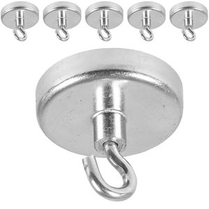 Eichner Hakenmagnet 9218-04246, Ø 36mm, Haftkraft 10,2kg, silber, 5 Stück