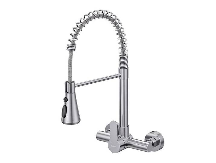 LuxusKollektion Küchenarmatur Küchenarmatur Wandmontage Gebürstetes Nickel (1-St)