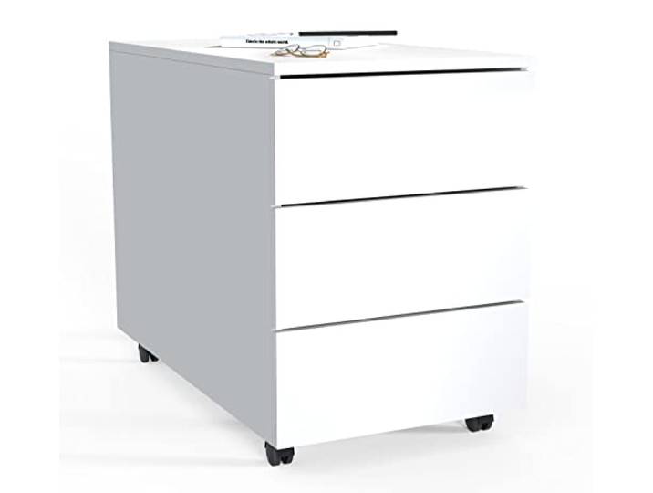 VCM Rollcontainer Weiß 39x70x55 cm 3 Schubladen Serie Dalosa mit Rollen