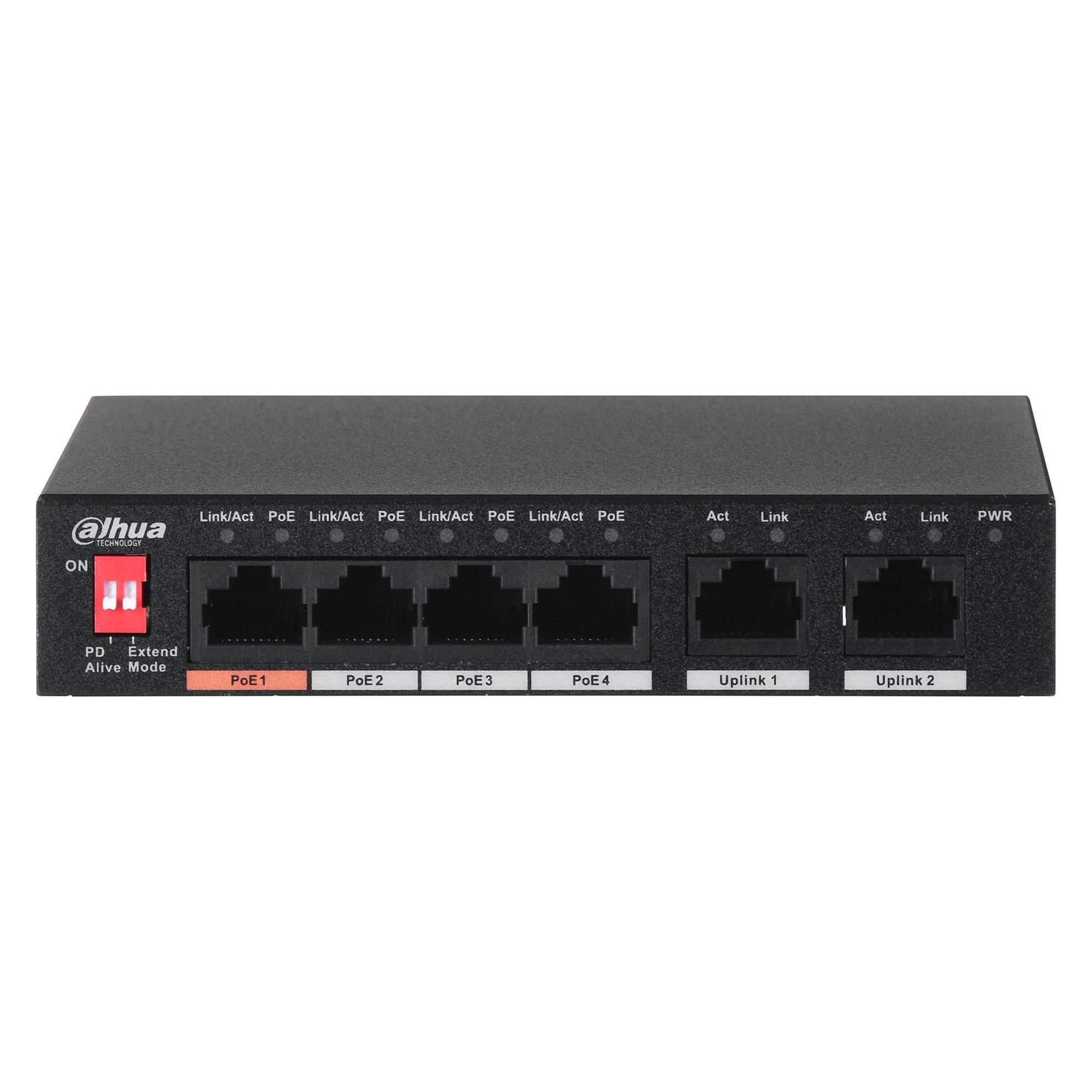 Dahua Technology PFS3006-4ET-60 Netzwerk-Switch Unmanaged Fast Ethernet (10/100) Power over Ethernet (6 Ports) (PFS3006-4ET-60)
