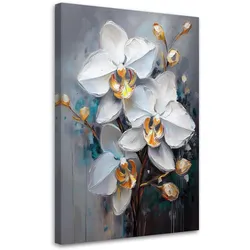 WANDBILD weiße orchidee blüht glamour