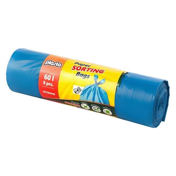 Staples Garbage Bags Plasta Blue 60l 8pcs (8x, 60 l) (33047199)