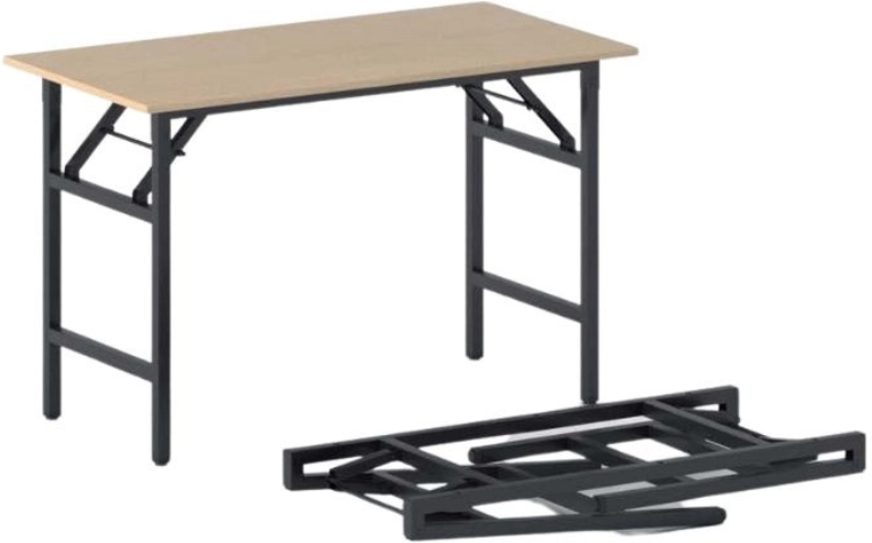 B2B Partner Klapptisch FAST READY, 120x60 cm, schwarzes Metallgestell, Buche
