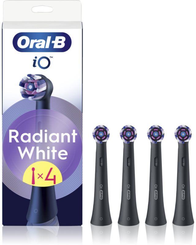 Oral-B iO Radiant White Ersatzkopf für Zahnbürste mit bleichenden Fasern Black 4 St.