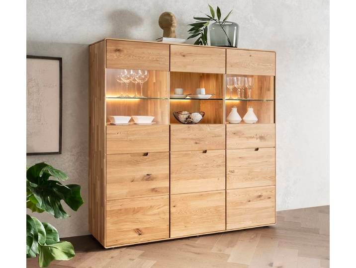 Highboard 149x149cm 'Kent' Wildeiche massiv