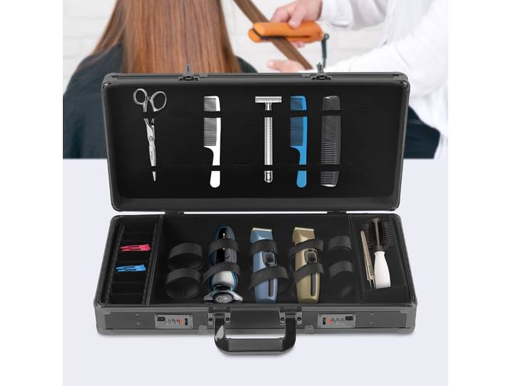 Bymaocar-Boîte à outils de barbier, étui de voyage, cisailles, tondeuses, tondeuses, étui de transport, serrure