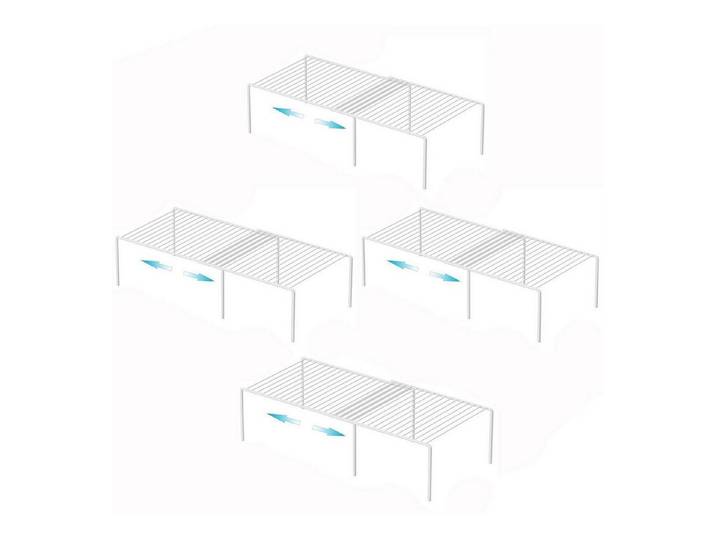 LuxusKollektion Küchenregal Gefrierschrank Regal erweiterbar weiß, 2-tlg.