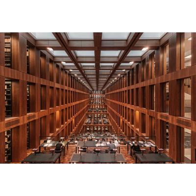 Fototapete PAPERMOON "Photo-Art MASSIMO CUOMO, BIBLIOTHEK IN BERLIN", bunt, B:3,5m L:2,6m, Vlies, Tapeten