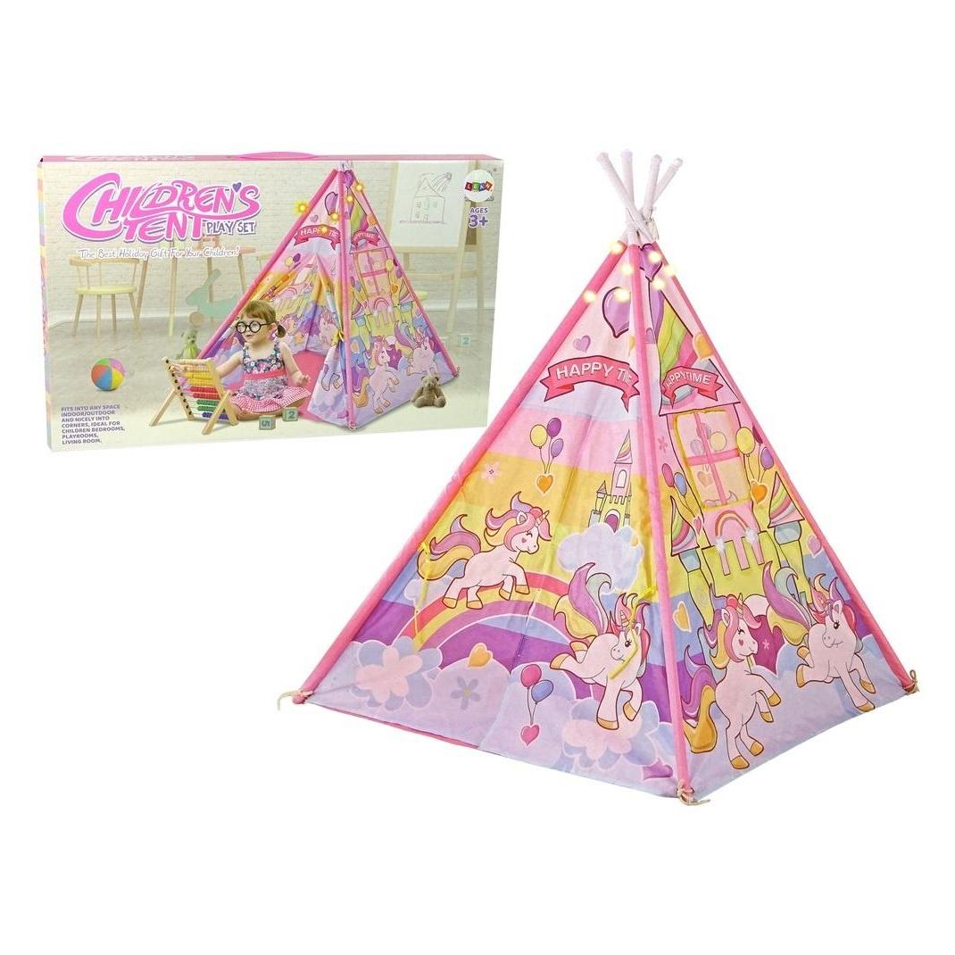 Lean Toys Kinder-Leuchtzelt Einhorn Ponys Rosa (5904665993545)