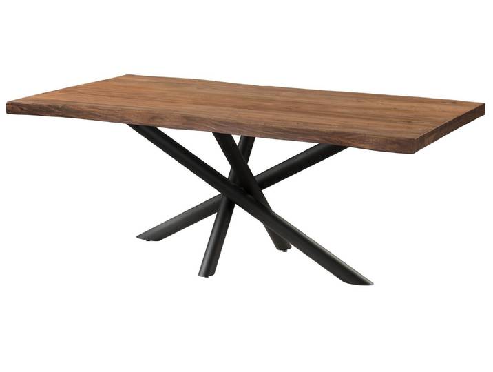 Baumtisch Sheesham 220x100x76 grau gebeizt / Mikado-Beine anthrazit matt FREEFORM 5