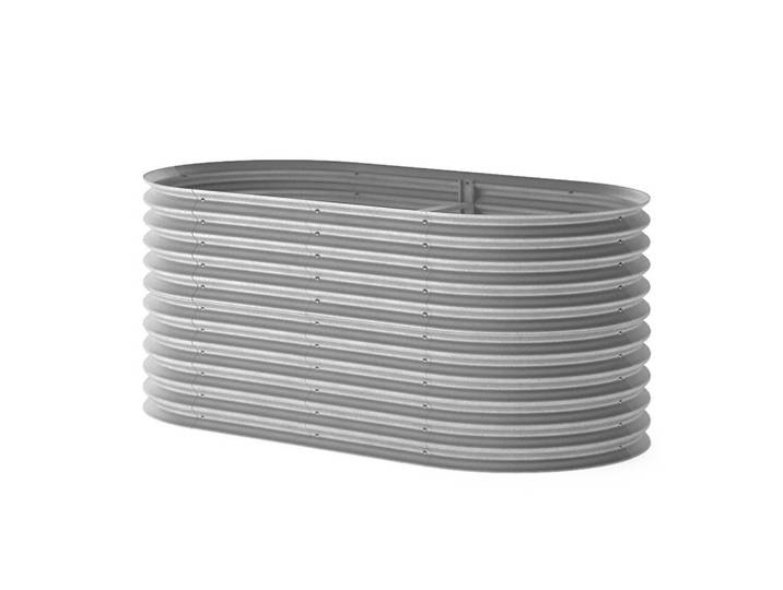OK-Living Hochbeet Silber 200 x 100 cm, Silberfarben, Metall, Rechteckig, 200x80x100 cm, Gartenzubehör, Hochbeete