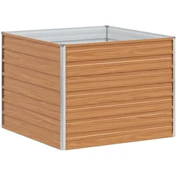 Helloshop26 - Hochbeet im schicken Industriedesign aus verzinktem Stahl 100 x 100 x 77 cm pflegeleicht hellbrauner Stahl