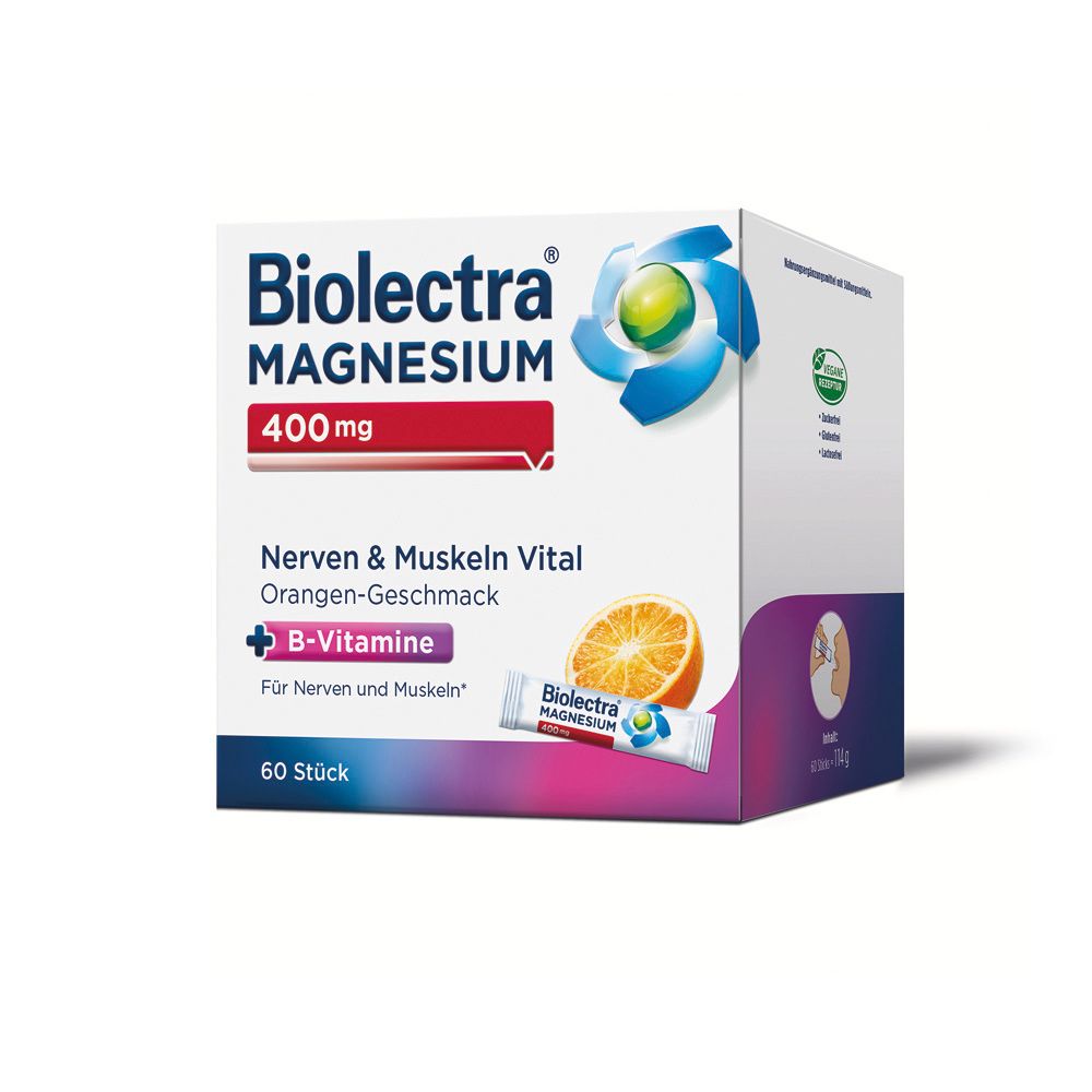 Biolectra Magnesium 400 mg Nerven & Muskeln Vital 60 St Pellets