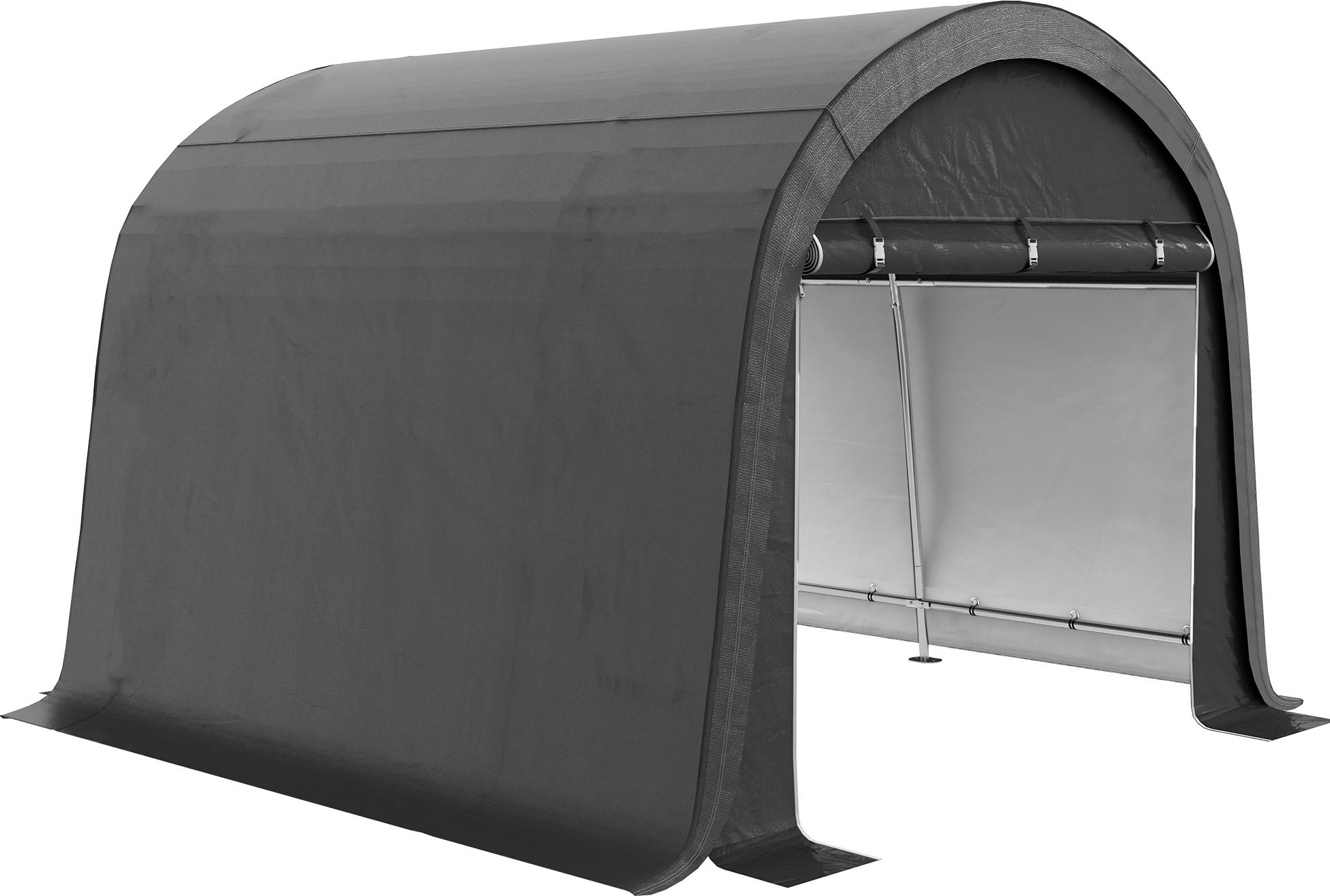 Lagerzelt für den Garten, stabiler Stahlrahmen, große Türen, 3x3m, Grau