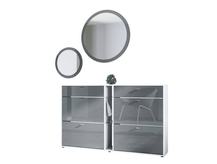 GARDEROBE Florence Grau Hochglanz