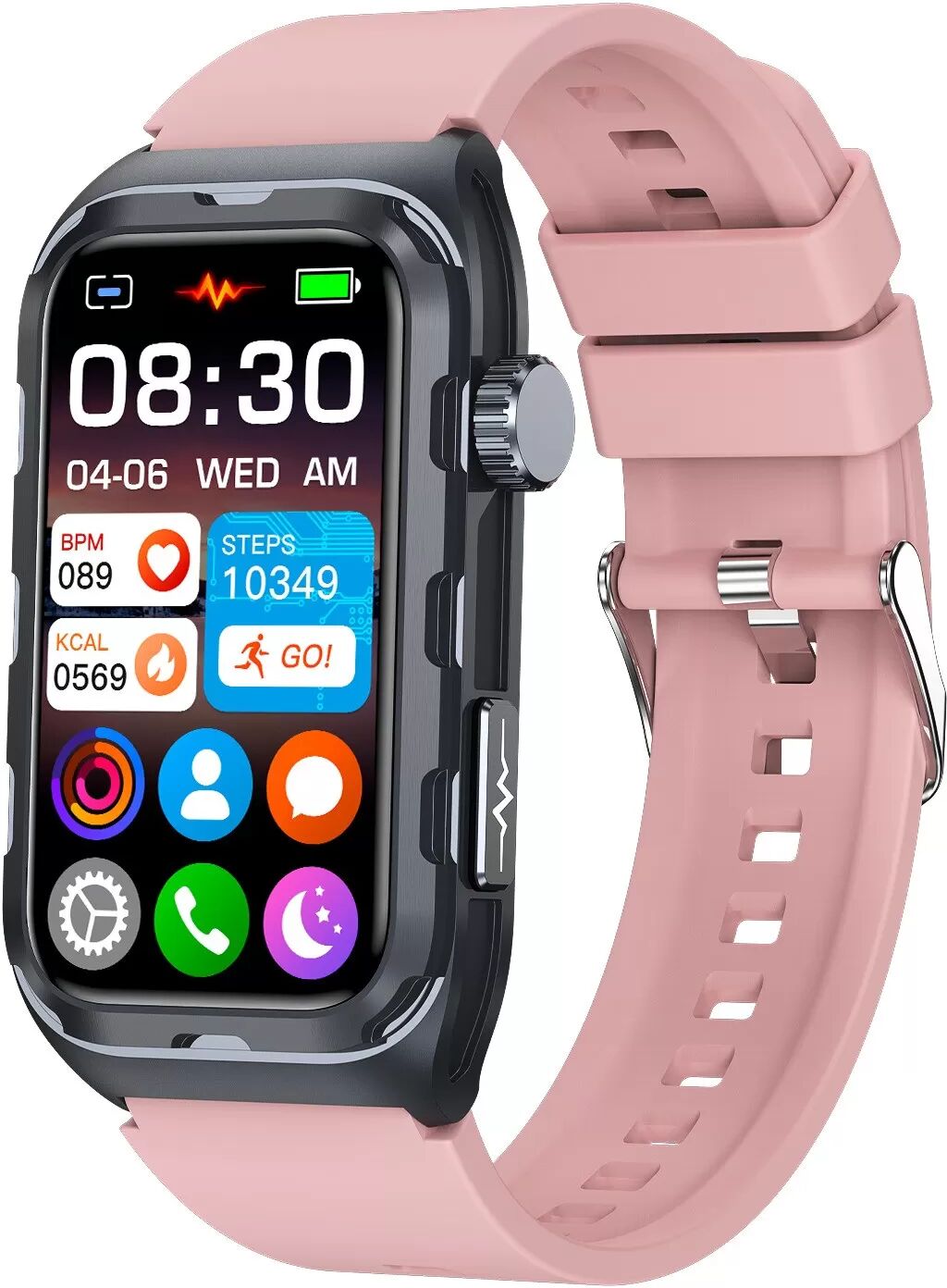 INF Smartes Armband mit EKG-, Blutdruck- und Körperzusammensetzungsüberwachung Rosa