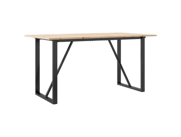 vidaXL Esstisch Esstisch O-Gestell 140x80x75 cm Massivholz Kiefer und Stahl (1-St)