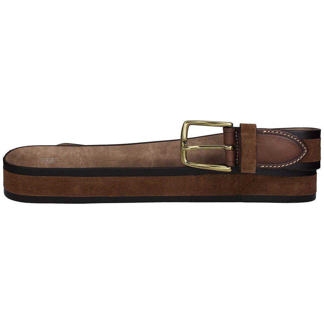 Hackett Inlay Leder Wildleder Herren Gürtel Braun