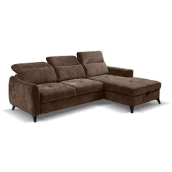 Ecksofa mit Funktion Talia Stoff Braun Dunkelbraun