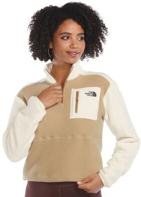 The North Face Women's Yumiori 1/4 Zip (Size XXL) Khaki Stone/White Dune/Utility Brown, Polyester