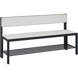 CP-Möbel Umkleidebank 8061-310, Sitzfläche Holz, 150 cm, mit Schuhrost, grau / anthrazit