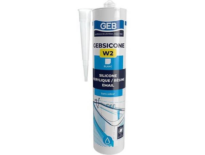 Mastic silicone gebsicone W2 cartouche 310 ml Blanc - GEB - 890501