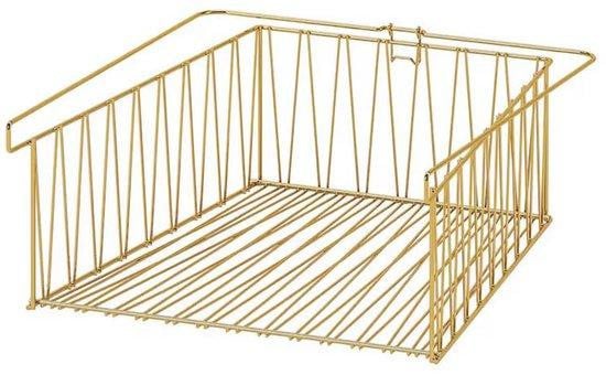 Ibenzoa Metalen draadmand koperen uitstraling bureauorganizer 40 x 33 cm