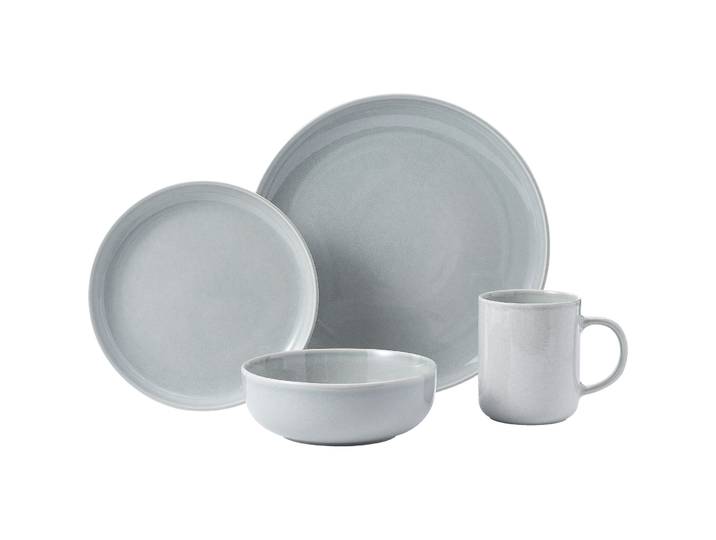 Geschirr-Set 16-teilig Keira Grau Steinzeug - Farbe: eukalyptus-grau - Material: Stoneware