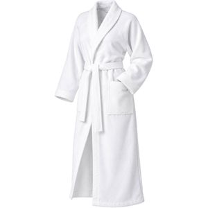 Zollner Bademantel Teddy, mit Gürtel, weiß, Herren & Damen, aus Mikrofaser & Baumwolle 330g/m², Gr. XXL