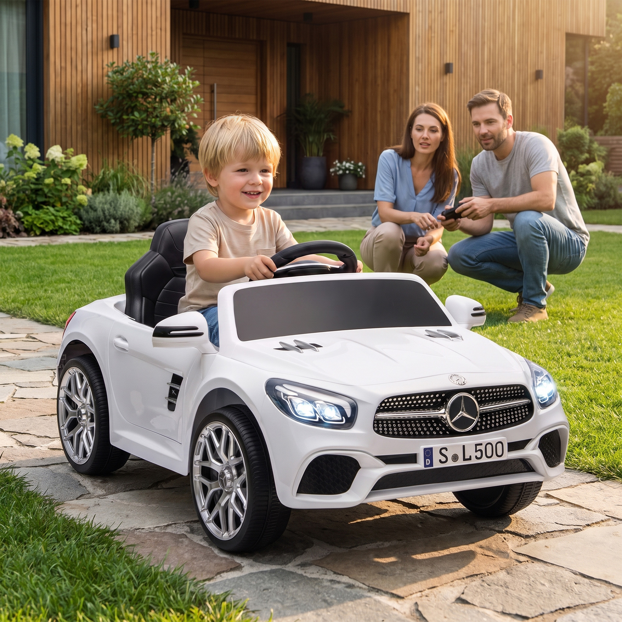 Aiyaplay Mercedes-Benz Auto Elettrica per Bambini con Telecomando Bianca   Aosom Italy