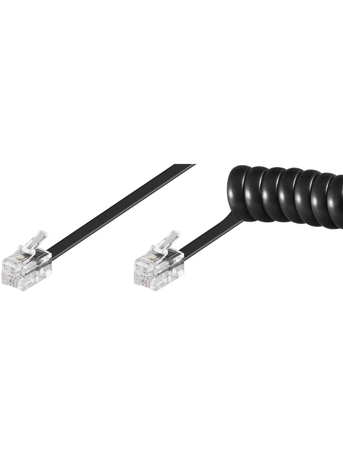 Pro Phone handset spiral cable CCA (copper-clad aluminium) - Schwarz - 4m
