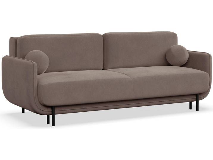 Selsey Ovals – 3-Sitzer Schlafsofa mit Samt, Hellbraun