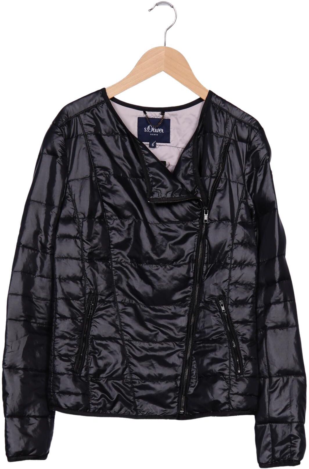 S. Oliver Damen Jacke, Schwarz, Gr. S, Synthetik / Daunen - Second Hand