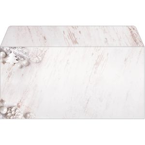 Sigel Weihnachtsumschläge DU673, DIN lang, Rustic White, ohne Fenster, 25 Stück