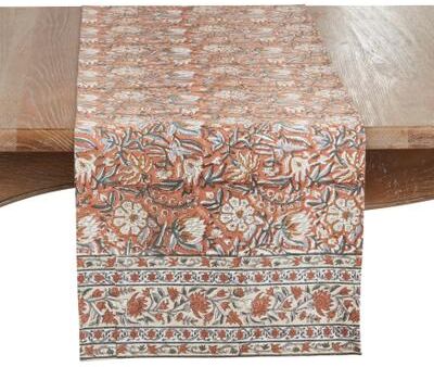 Saro Lifestyle Botanical Garden Table Runner - Cotton Floral Runner for Farmhouse Dining, Cottage Decor & Entertaining