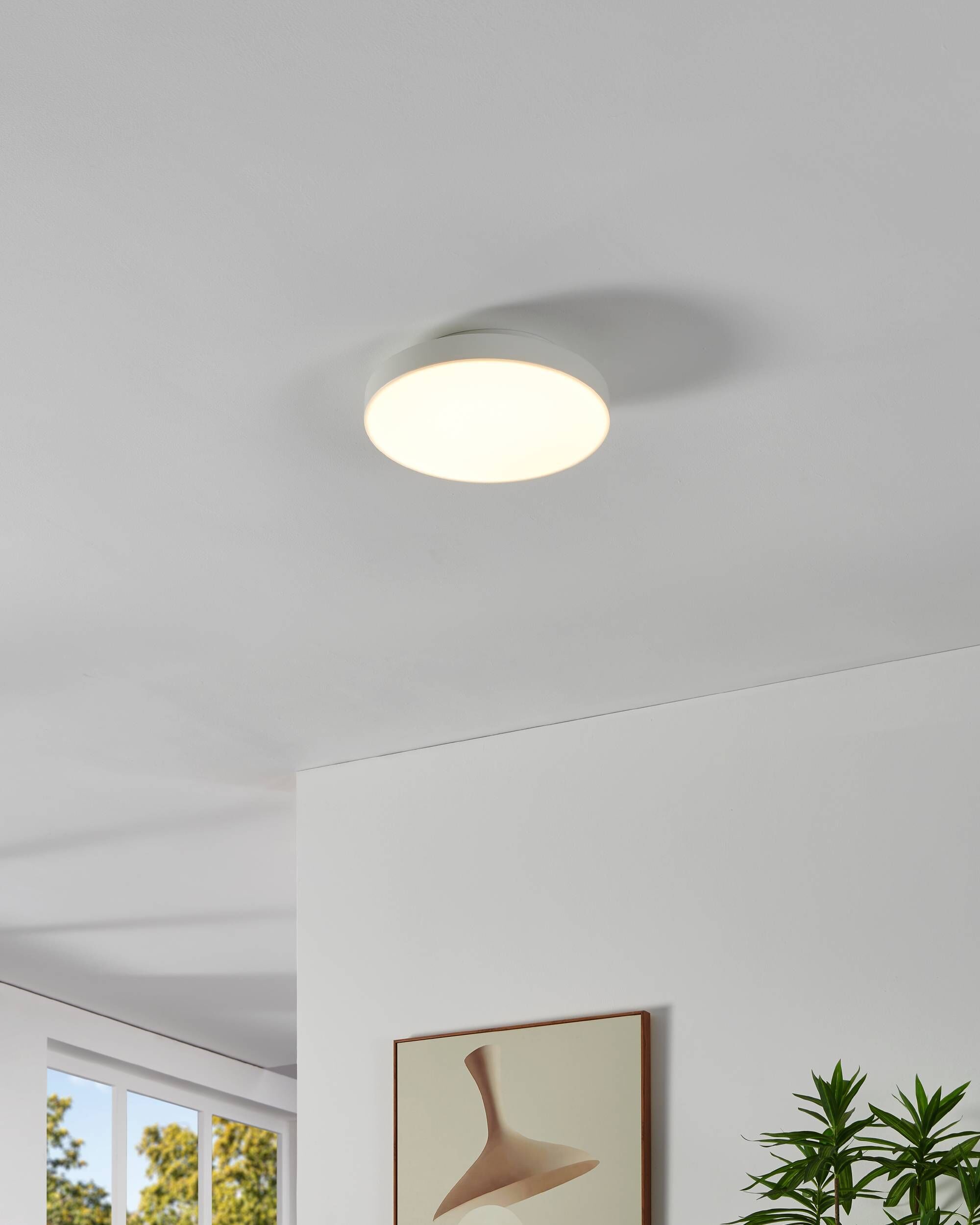 EGLO Deckenleuchte "TURCONA-Z", weiß, Ø 30cm H: 7,5cm, 1 Stk., Leuchten, Timer, App/Sprachsteuerung Alexa, ‎‎‎‎exkl. Fernbedienung, Deckenleuchte