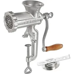 GEFU Fleischwolf Gr. 5 Inkl. Spritzgebäckvorsatz, Fleischwolf, Silber